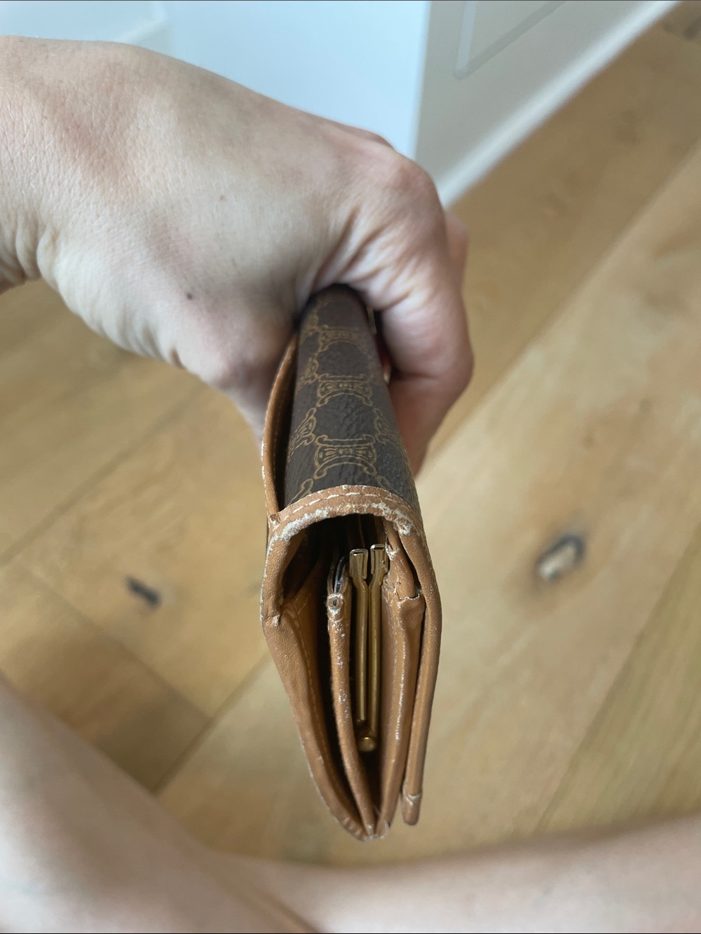 Celine Brown and Tan Triomphe Continental Wallet - Picture 5 of 16